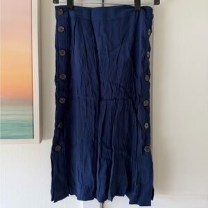 NWT Madewell Navy Pencil Skirt with Button Accents